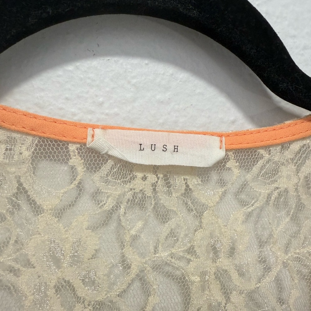 Lush Orange and Cream Lace Tank Top Size Small - Picture 2 of 4